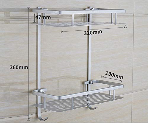 Aluminium Wall Mounted 2 Layer Shelf