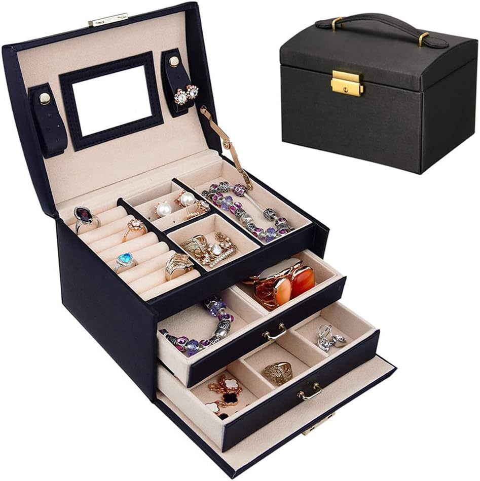Mirror Leather Jewellery Organizer