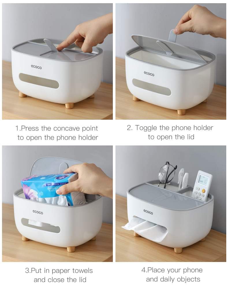 Ecoco Tissue Box & Organizer (Random Color)