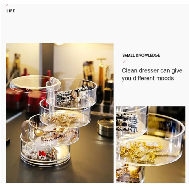 5 Layers Acrylic 360 Rotating Jewellery Box