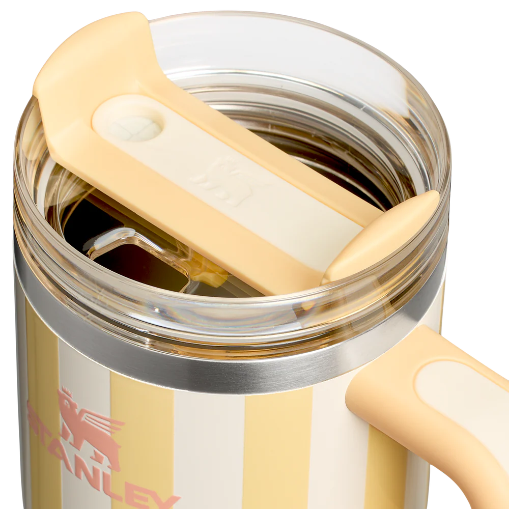 Mini Stanley Quencher H2.0 Tumbler 20 oz - Cabana Stripes Butter