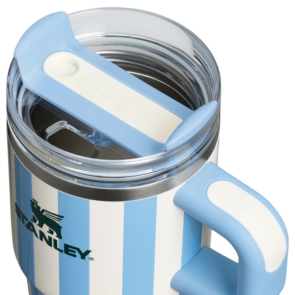Mini Stanley Quencher H2.0 Tumbler 20 oz - Cabana Stripes Cornflower