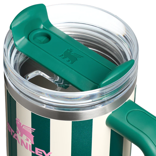 Mini Stanley Quencher H2.0 Tumbler 20 oz - Cabana Stripes Emerald