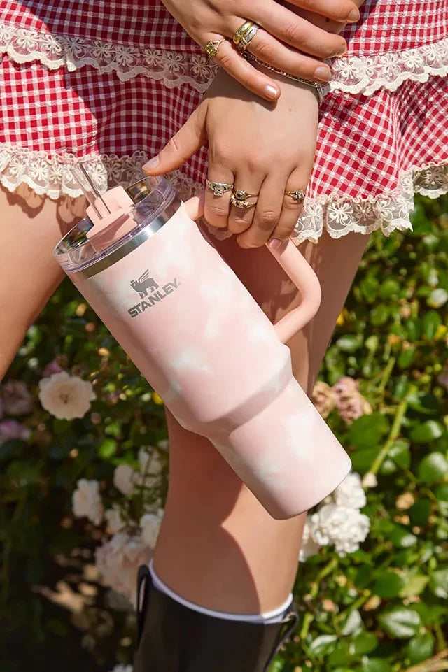 Stanley Quencher H2.0 Tumbler 40 oz - Peach Tie Dye