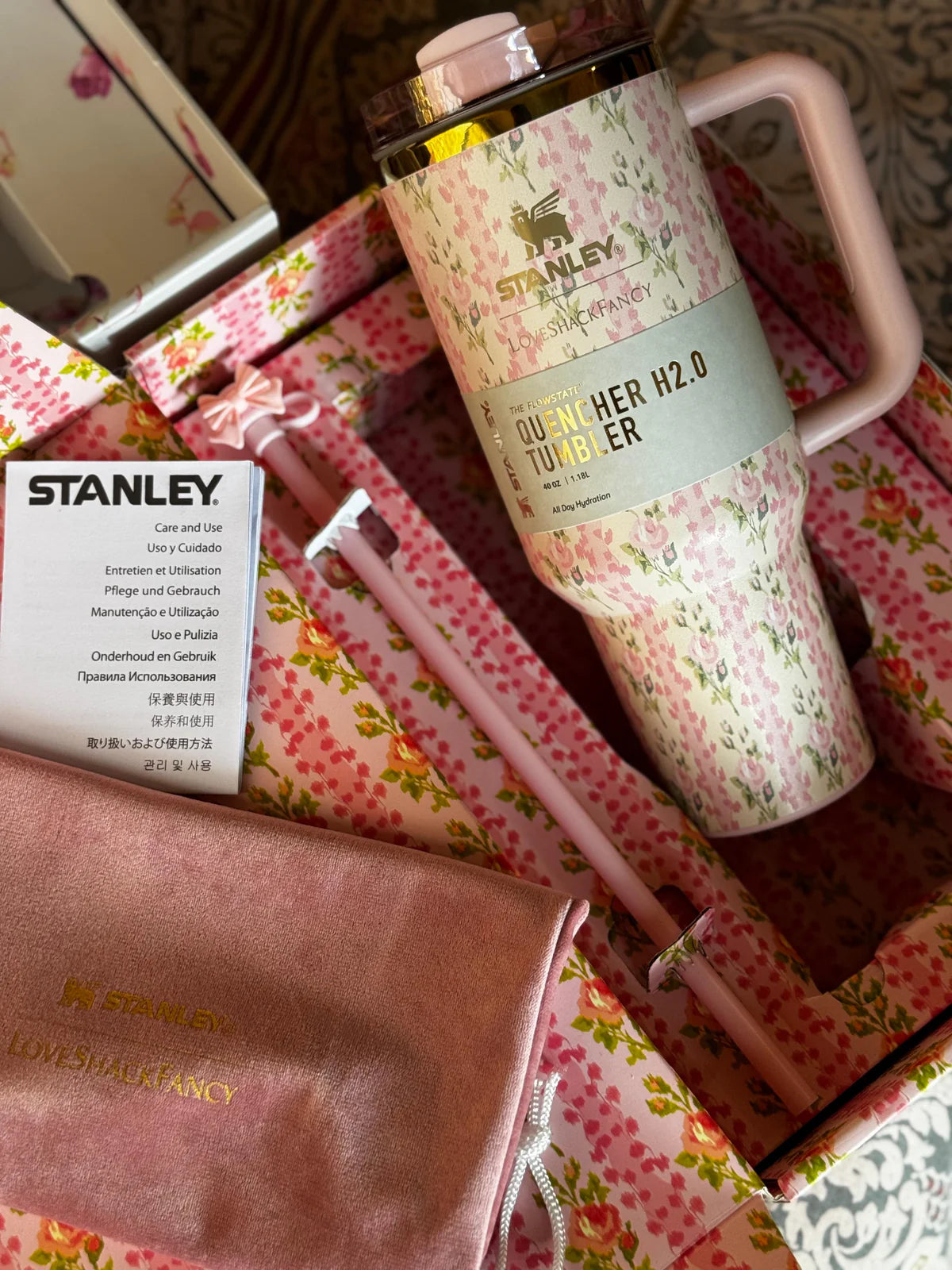 Stanley Quencher H2.0 Tumbler 40 oz - LoveShackFancy Blooming Heirloom