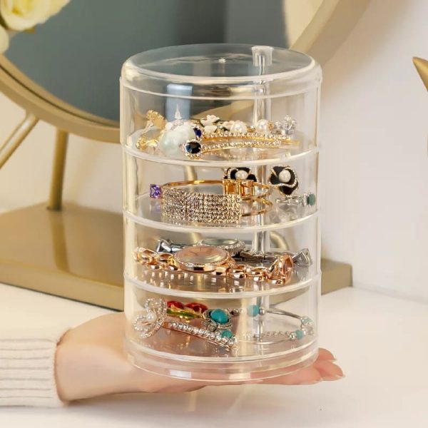 4 Layers Acrylic 360 Rotating Jewellery Box