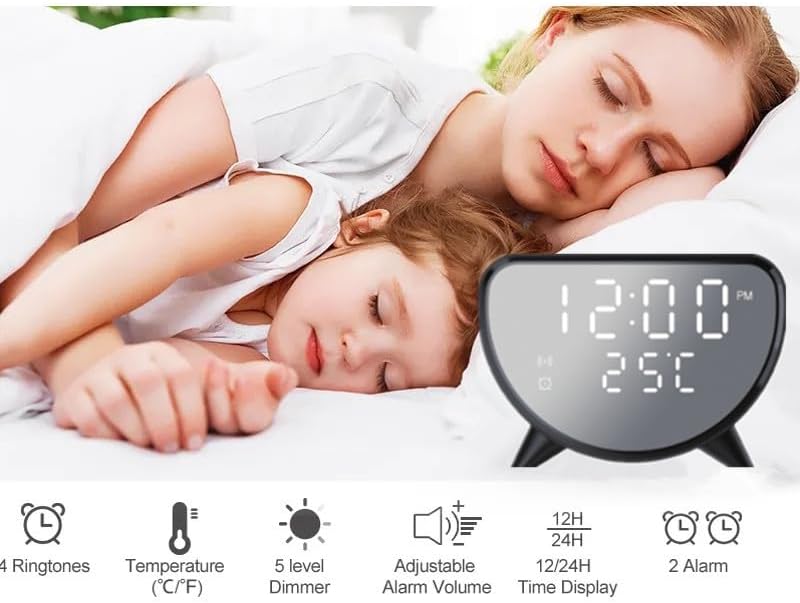 Wireless Charging Desk Clock