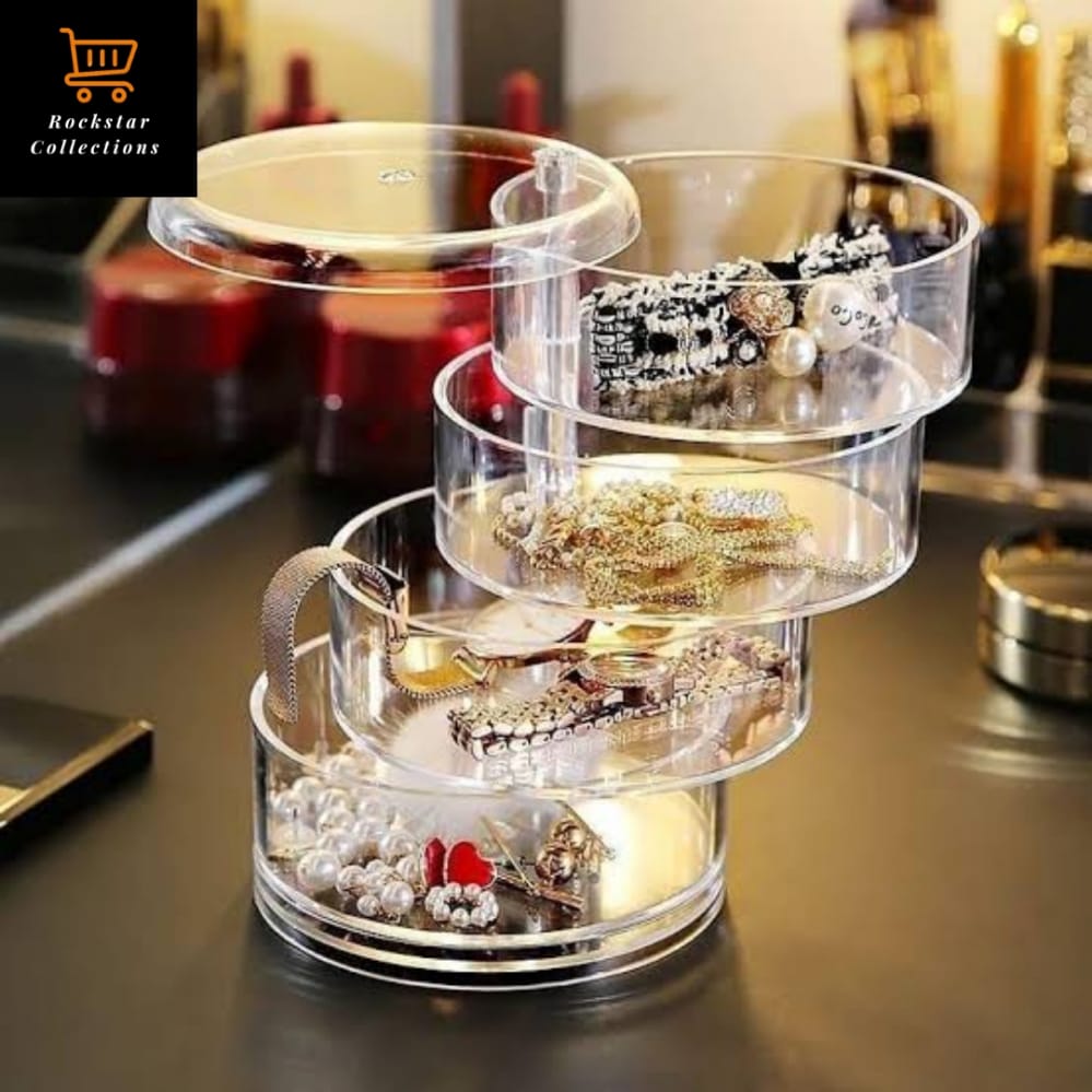 4 Layers Acrylic 360 Rotating Jewellery Box