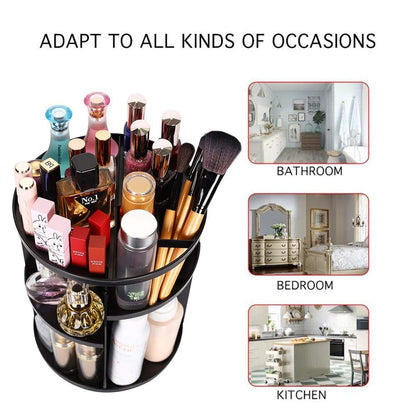 Black Rotating Makeup Organizer