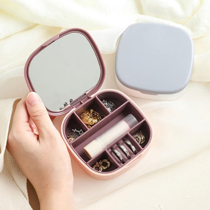 Leather Jewellery Organizer with Mirror