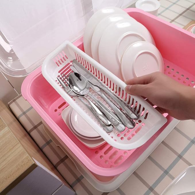 Dish Drainer Rack With Lid