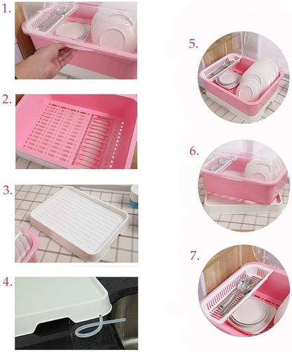 Dish Drainer Rack With Lid