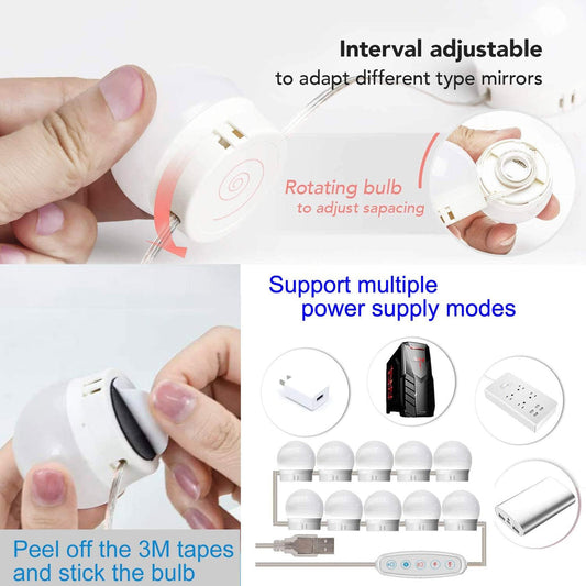 LED Bulb Mirror Lights