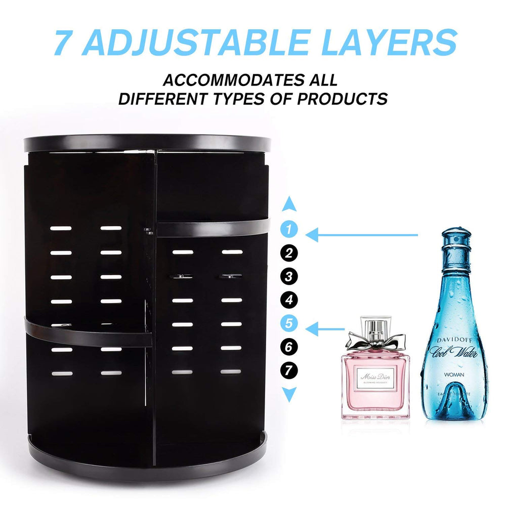Black Rotating Makeup Organizer