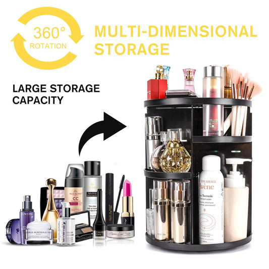 Black Rotating Makeup Organizer