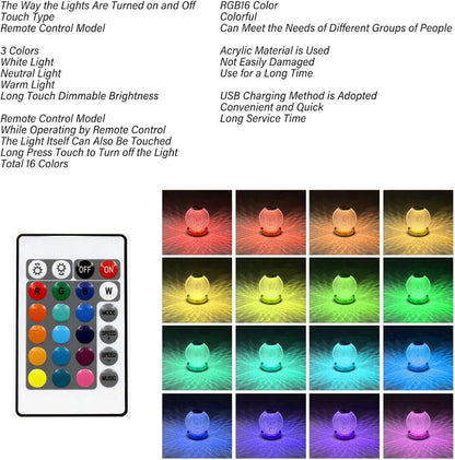 Round Crystal Table Lamp