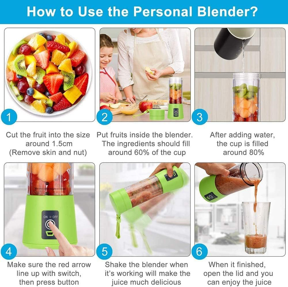6 Blades Portable Blender - Rechargeable