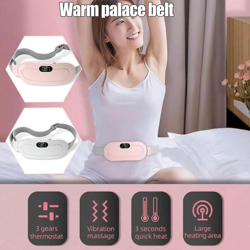 Portable Menstrual Heating Pad Warm Palace Waist Belt Period Cramp Massager Menstrual Heating Pad Dysmenorrhea Relieving Belt