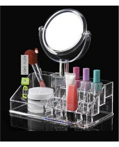Acrylic Lipstick Cosmetic Organizer With Mirror