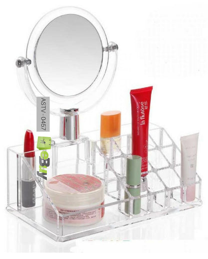 Acrylic Lipstick Cosmetic Organizer With Mirror