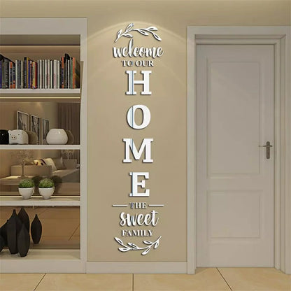 Acrylic wall decor (Welcome To Our Home) Silver