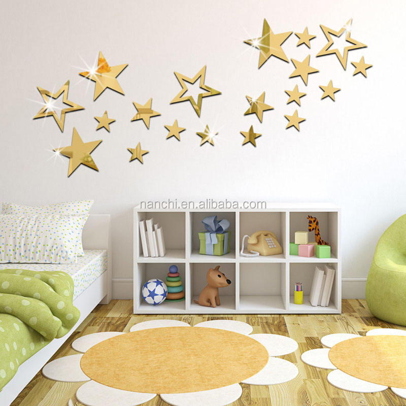 3D Star Mirror Removable Acrylic Wall Stickers