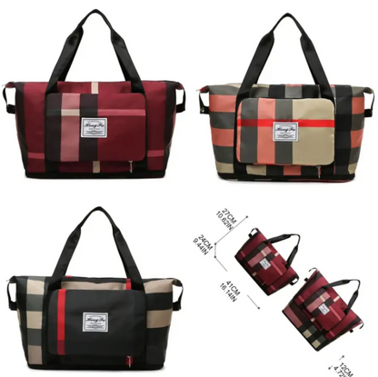 Checks Design Expandable Travel Bag