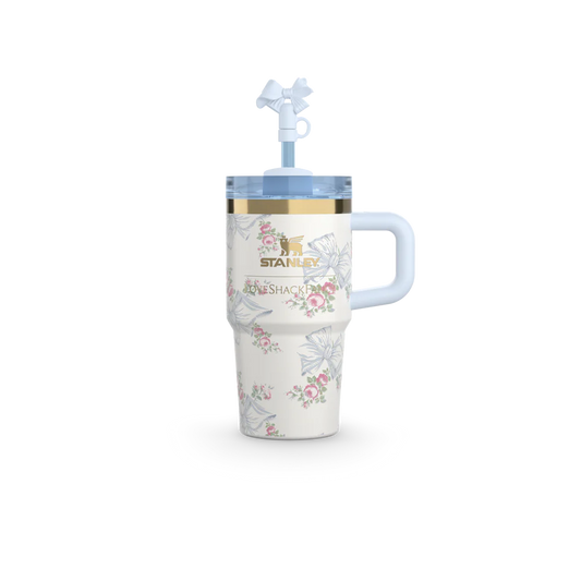 Mini Stanley Quencher H2.0 Tumbler 20 oz - LoveShackFancy Holiday Gentian Blue