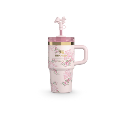 Mini Stanley Quencher H2.0 Tumbler 20 oz - LoveShackFancy Holiday Blush Pink