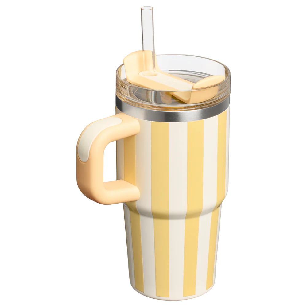 Mini Stanley Quencher H2.0 Tumbler 20 oz - Cabana Stripes Butter