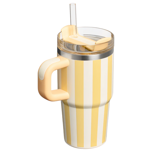 Mini Stanley Quencher H2.0 Tumbler 20 oz - Cabana Stripes Butter