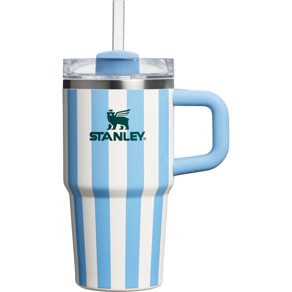 Mini Stanley Quencher H2.0 Tumbler 20 oz - Cabana Stripes Cornflower