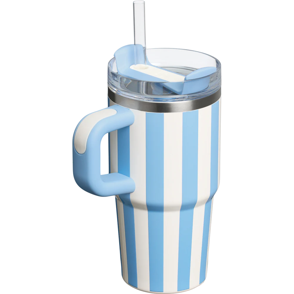 Mini Stanley Quencher H2.0 Tumbler 20 oz - Cabana Stripes Cornflower