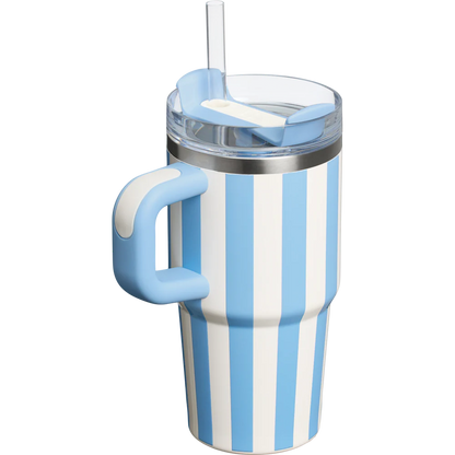 Mini Stanley Quencher H2.0 Tumbler 20 oz - Cabana Stripes Cornflower