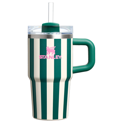 Mini Stanley Quencher H2.0 Tumbler 20 oz - Cabana Stripes Emerald