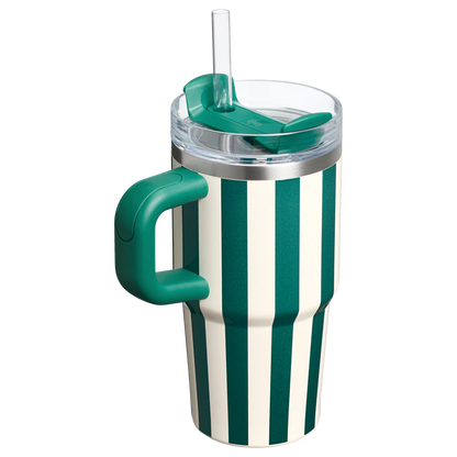 Mini Stanley Quencher H2.0 Tumbler 20 oz - Cabana Stripes Emerald