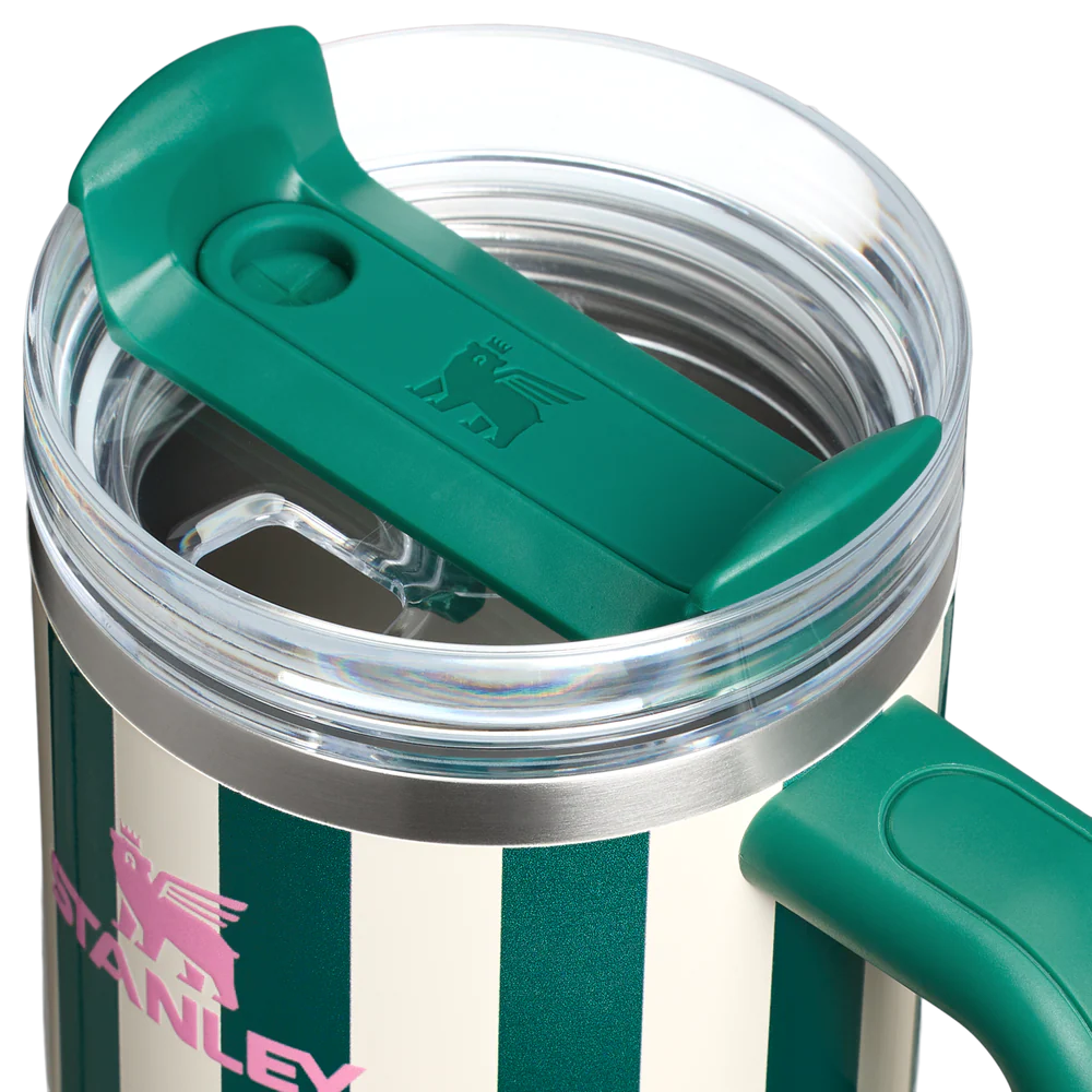 Mini Stanley Quencher H2.0 Tumbler 20 oz - Cabana Stripes Emerald