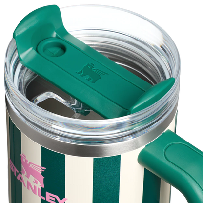 Mini Stanley Quencher H2.0 Tumbler 20 oz - Cabana Stripes Emerald