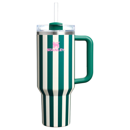Stanley Quencher H2.0 Tumbler 40 oz - Cabana Stripes Emerald
