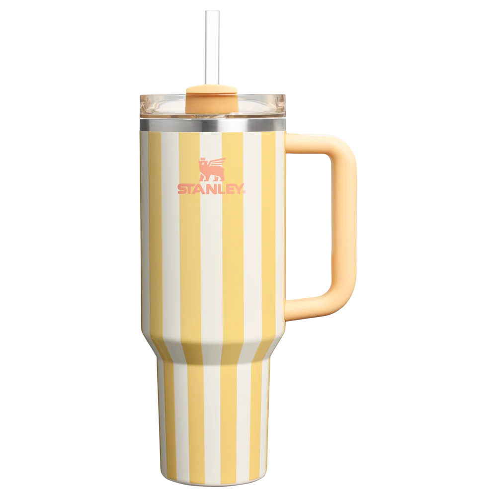 Stanley Quencher H2.0 Tumbler 40 oz - Cabana Stripes Butter