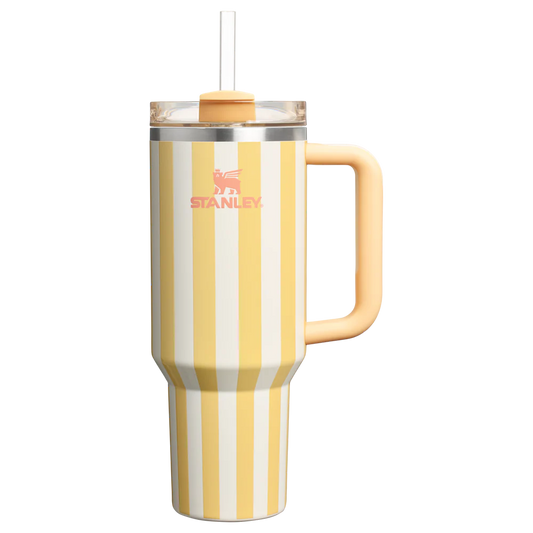 Stanley Quencher H2.0 Tumbler 40 oz - Cabana Stripes Butter