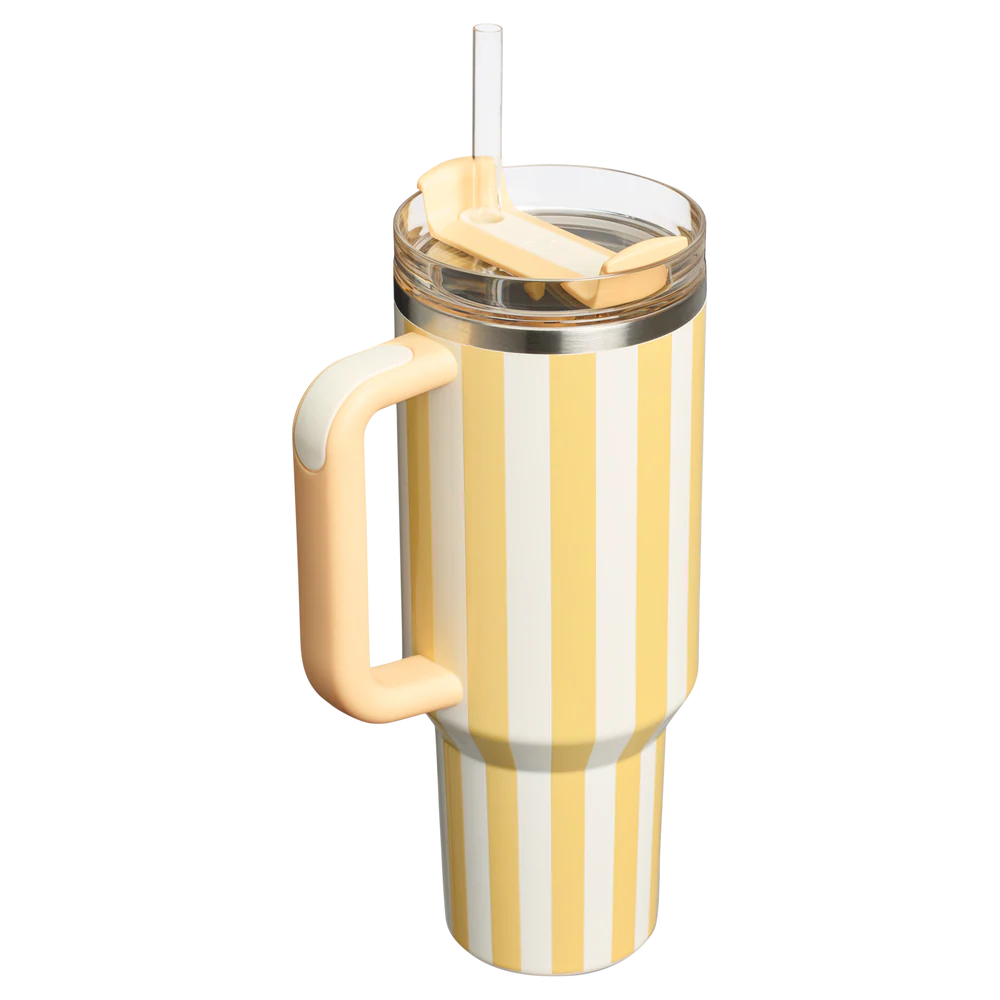 Stanley Quencher H2.0 Tumbler 40 oz - Cabana Stripes Butter