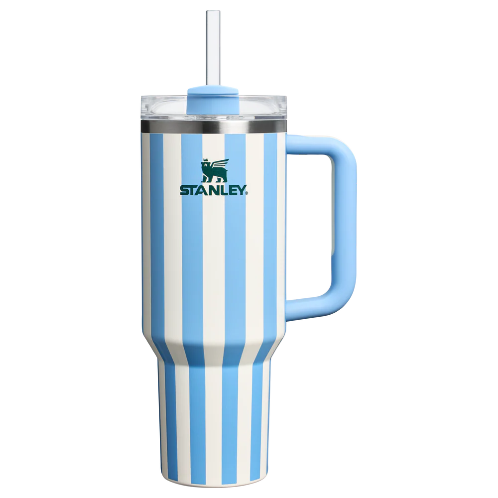 Stanley Quencher H2.0 Tumbler 40 oz - Cabana Stripes Cornflower