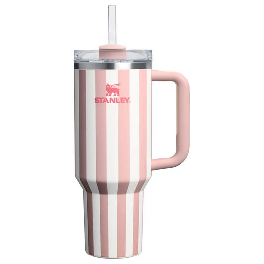 Stanley Quencher H2.0 Tumbler 40 oz - Cabana Stripes Peach Whip