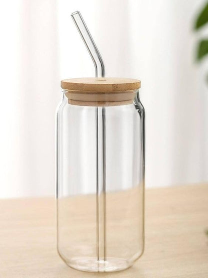 Glass Tumbler with Lid & Straw