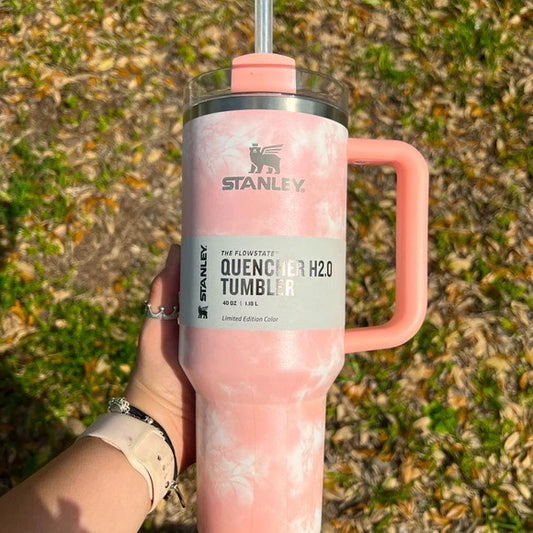 Stanley Quencher H2.0 Tumbler 40 oz - Peach Tie Dye