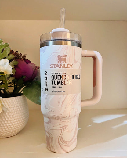 Stanley Quencher H2.0 Tumbler 40 oz - Rose Quartz Swirl