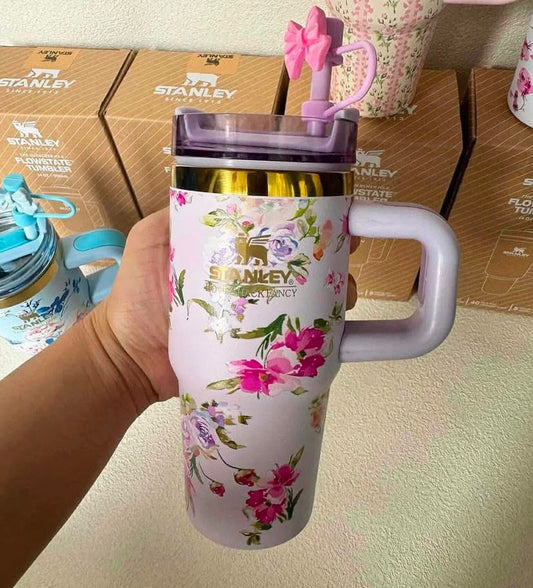 Mini Stanley Quencher H2.0 Tumbler 14 oz - LoveShackFancy Happy Thoughts