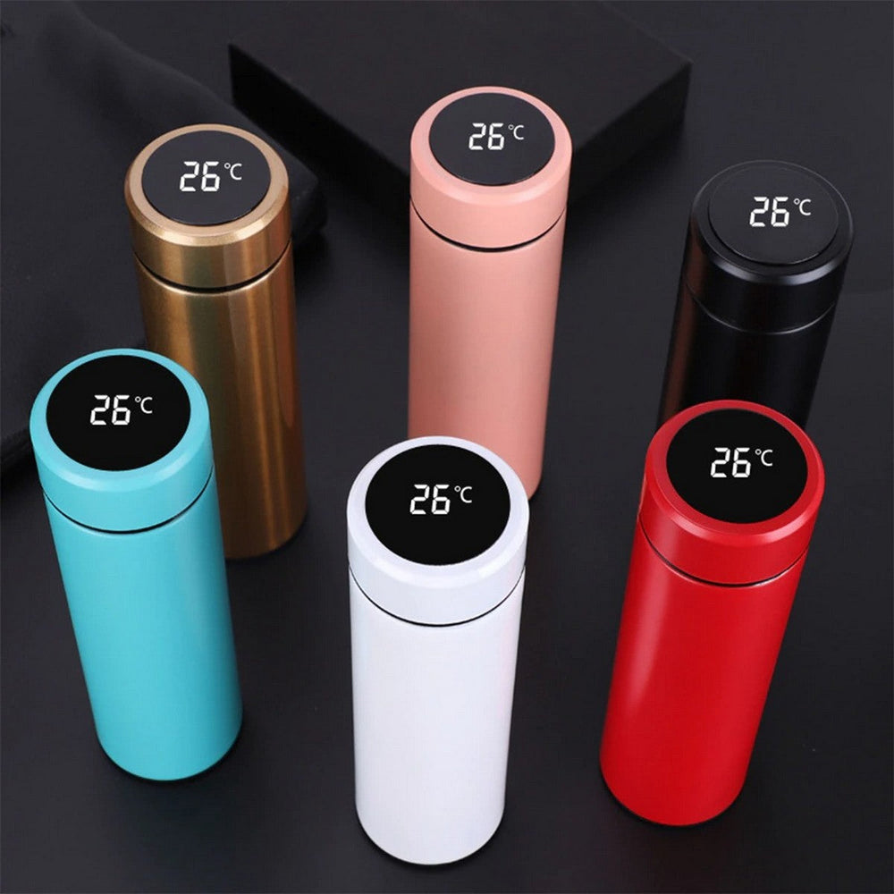 LED Digital Temperature Display Water Bottle Multi Color