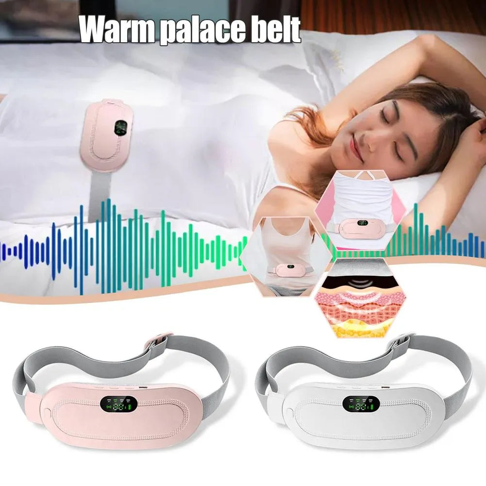 Portable Menstrual Heating Pad Warm Palace Waist Belt Period Cramp Massager Menstrual Heating Pad Dysmenorrhea Relieving Belt
